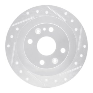 Volkswagen SAVEIRO Brake Rotor (1) - Rear Right - R1 Concepts - Drilled & Slotted - Silver - `18-`19